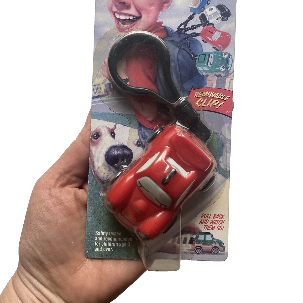 Chevron Cars Mini Removable Clip Red VTG New Backpack Toy